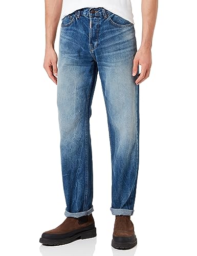 LTB Jeans Herren Jeans Vernon - Jeans Herren Locker aus Baumwollmischung Gerade Denim Mittel mit Knopfleiste Mittlere Taille - Blau