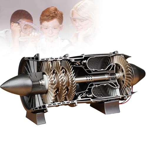 JMbpkduHs Turbofan-Jäger 1/3 Wp-85-Triebwerksbausatz, DIY-Turbojet-Triebwerksmodell, Wissenschaftliches Lernspielzeug, Ausstellungsmodell (über 200 Teile)