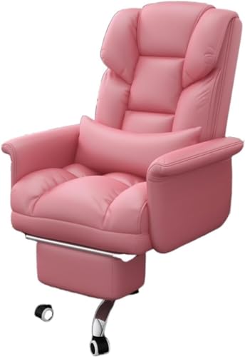 TBSZCM Managerialstühle, Bürostühle, Computer-Rückenlehne, Ergonomie, Sofa, Bürostühle, bequeme Möbelstühle (Farbe: rosa Pedal), interessanter Lauf nach vorne