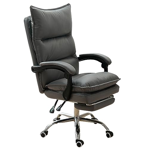 QYZUJIKL Bürostuhl, ergonomischer Schreibtischstuhl mit hoher Rückenlehne, Kippfunktion und Armlehne, Drehbarer Arbeitsstuhl für Büro, Arbeitszimmer, Schminktisch, Schlafzimmer