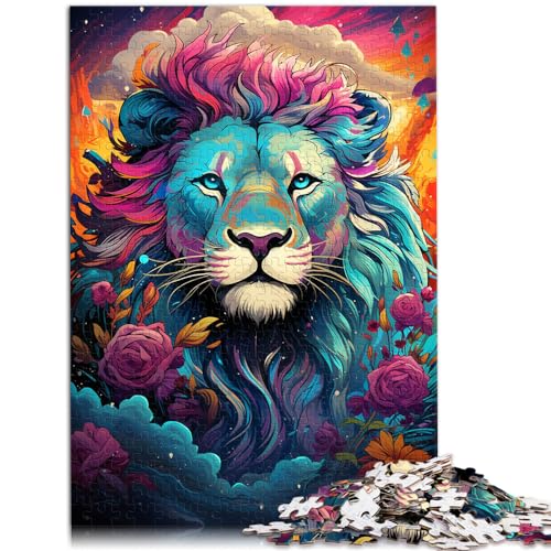 Puzzles für mystische Malerei, Löwe. Puzzles für Erwachsene, 1000-teiliges Holzpuzzle. Einfache Puzzles zum Stressabbau, Urlaub zu Hause, Zeit totschlagen (50 x 75 cm).