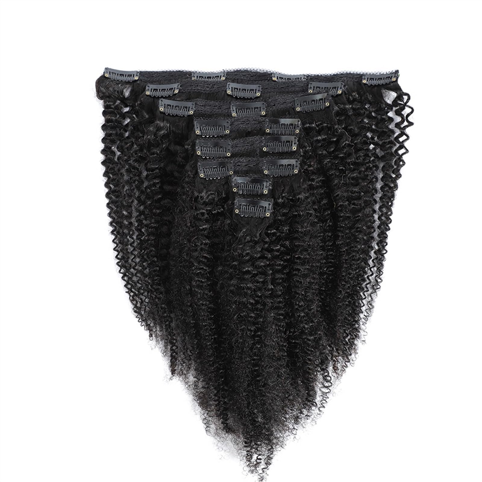 Clip-in-Haarverlängerungen 12-22 Zoll Clip-in-Echthaar-Extensions Jerry Curly Clip-in-Extensions aus echtem Haar for schwarze Frauen, natürliche schwarze Farbe, 100% brasilianische Haarverlängerung,