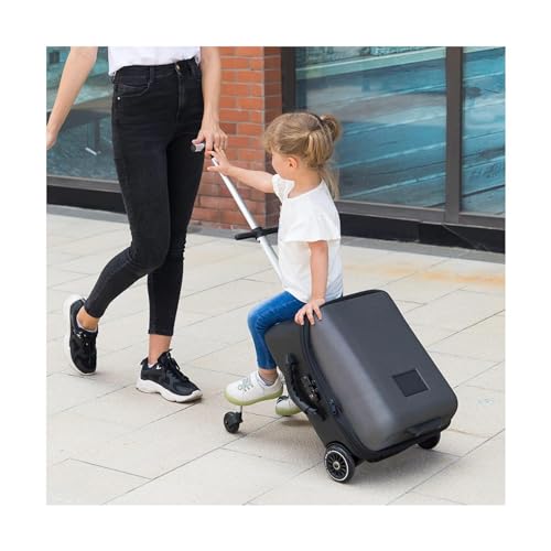 HJDQMDHA Still Robuster Koffer, erweiterbares Gepäck, Kindersitz-Design, 20-Zoll-Reisehandgepäck, Kindergepäck, Mitfahrkoffer, Trolley-Koffer Glatt