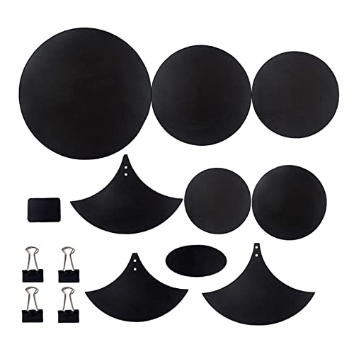 14 Stück/Set Becken Drum Mute Pads Drum Head Pad Sound Off Blocks Gürtelmatte mit 4 Binder Clips für Schlagzeugübungen 14 x Schlagzeug-Schalldämpfer Pads Trommelfell Pad Beckentrommel Dämpfer Pads mit