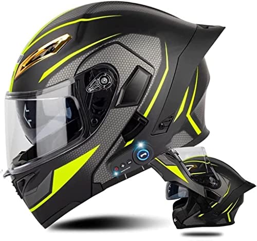 Bluetooth-Motorradhelm, modularer Klapphelm mit Antibeschlag-Doppelvisier, ECE-Zertifizierung Klapphelme für Männer, Frauen und Erwachsene