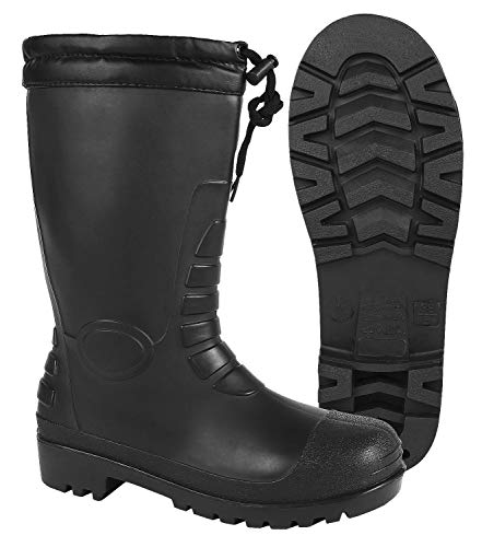 BRANDIT RAINBOOT GUMMISTIEFEL WINTER MIT FUTTER ARMEE JAGD OUTDOOR GUMMI STIEFEL, Größe:42, Farbe:Schwarz