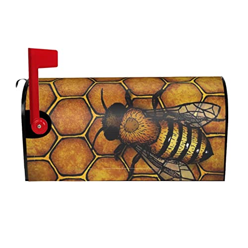 Briefkasten-Abdeckung mit Bienen-Honigbienen-Drucken, wasserdicht, für Standardgrößen oder große Briefkästen 53,3 x 45,7 cm