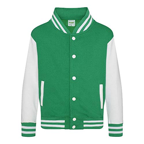 Just Hoods Kinder College Jacke/Kelly Green/White, 12/13 (XL)