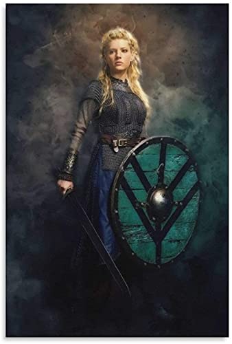 5D Diamant Painting Set FüR Erwachsene Und Kinder Lagertha Vikings Poster Malerei Leinwand DIY Diamond Painting Kristall Strass Diamant Stickerei GemäLde 15.7"x19.7"(40x50cm) Kein Rahmen