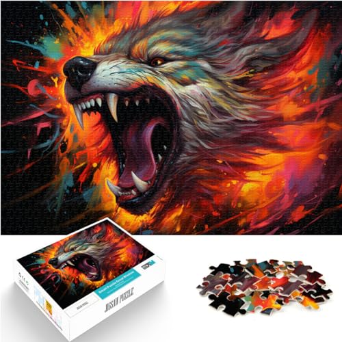 Puzzles für Puzzles, farbenfrohe, psychedelische, bizarre Wolfspuzzles für Erwachsene, 1000 Teile, Holzpuzzle, Lernspiele für Zuhause, DIY-Spielzeug, 1000 Teile (50 x 75 cm)