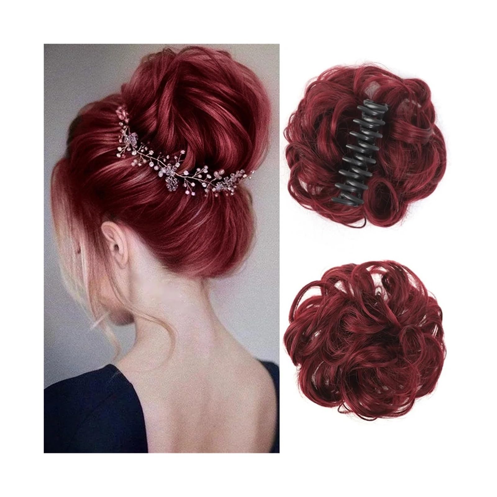 Haarteil Haargummi Synthetischer Haarknoten, Clip-in-Chignon-Haarteil, lockiges, unordentliches Haar, Pferdeschwanz-Haarverlängerungen, Scrunchie-Haarteile for Frauen Haarverlängerung(99J)