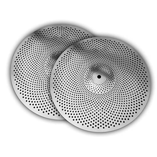 ZUOMU Silent Cymbals 33 cm Hihats Silber oder Goldene Legierung für Trommel-Set (Farbe: Silber)