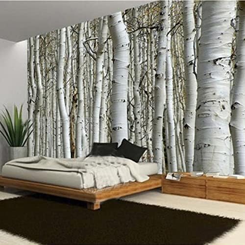 XLMING Naturkulisse Birkenwald 3D Tapete Home Dekoration Wohnzimmer Sofa Schlafzimmer Tv Hintergrund Wand-150cm×105cm