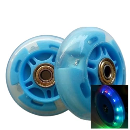 BFVAKBKYT Rollschuh-Räder, Rollschuh Räder Flash Hinten Reifen 3 In 1 Kinder Roller Hinten(Blue,0X24mm)