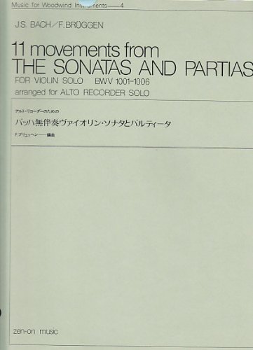 ZEN ON BACH J.S. - 11 MOVEMENTS FROM SONATAS & PARTITAS - FLB ALTO Klassische Noten Blockflöte