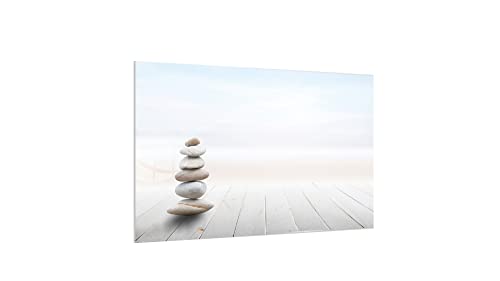 ALLboards Glas Magnettafel ZEN-STEINE 60x40cm Glasbild Memoboard aus Glas Glastafel Magnetwand zum Beschriften Magnetische Tafel Wanddekoration Wandbild