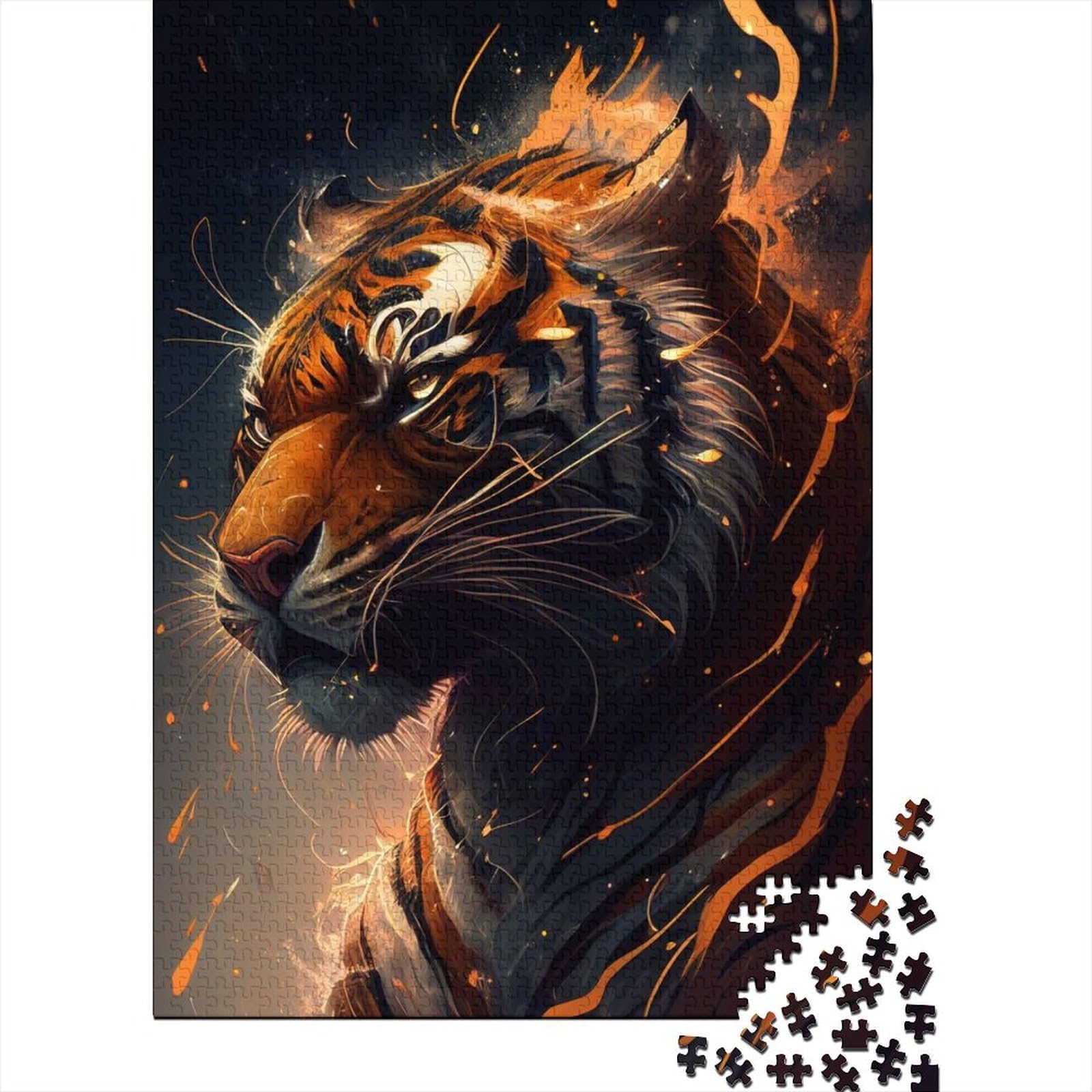 500 große Teile Puzzle für Erwachsene Tiger Anime Tier Holzpuzzle für Erwachsene ganze Familie und das 52x38cm