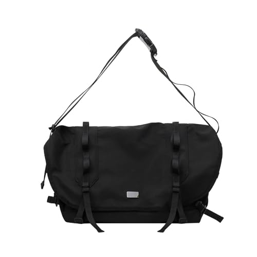 Unisex Schultertasche Mit Hoher Kapazität Für Outdoor Aktivitäten Und Stilvolle Streetwear Sport Schwarze Umhängetasche Mit Reißverschluss