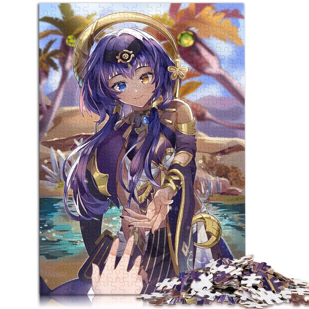 Puzzles Lernspiele Genshin Impact Candace Puzzles 1000 Teile Holzpuzzle Schwierige Schwere Puzzles für Frauen Männer 1000 Stück (50x75cm)