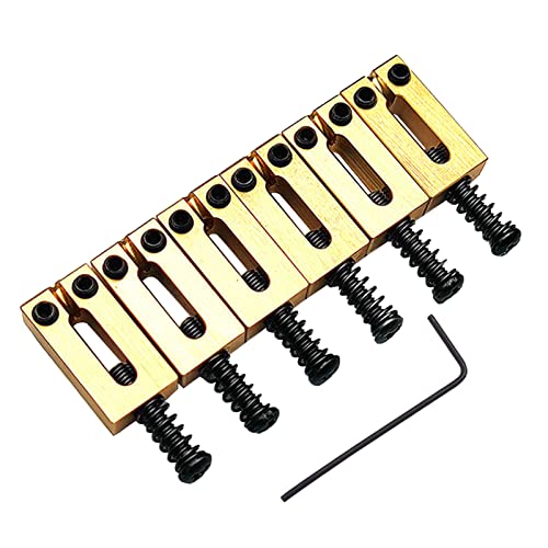 E-Gitarren-Stegsattel, Tremolo-Brückensattel, 10,5 mm, Messing, flache Oberseite, Gitarrensattel, Ersatz mit Schraubenschlüssel