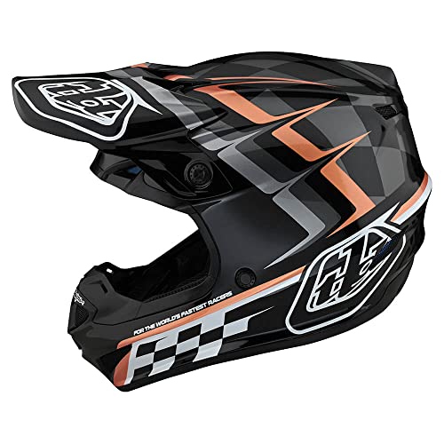 Troy Lee Designs SE4 Warped Polyacrylite MIPS Motocross Helm (Black,S (55/56))