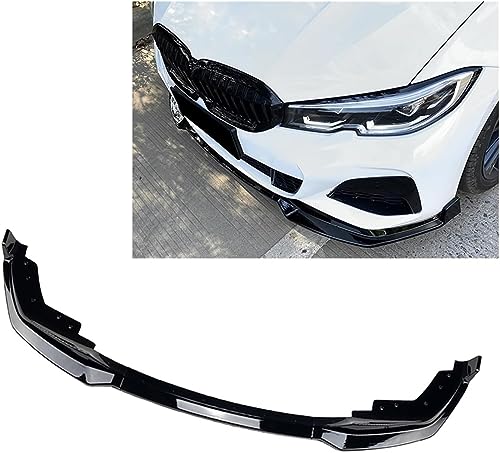 Frontlippe Spoiler für BMW Série 3 G20 M-Pack 330d 318i 330e 330i 320i M340i xDrive 2019-2022,Auto Frontstoßstange Splitter Lip Spoiler Frontspoiler Protector Kits, A/Black