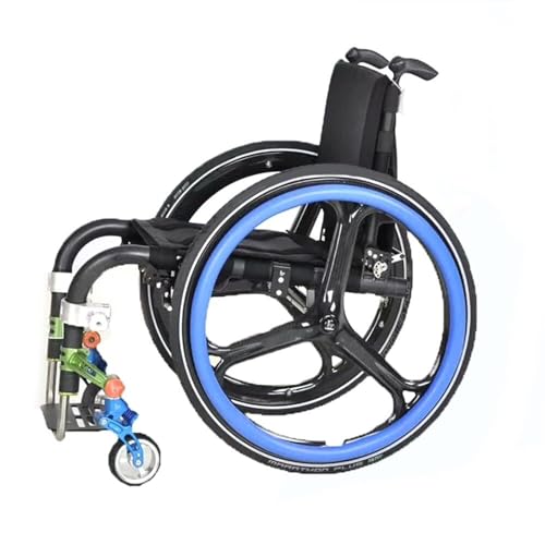 1 Paar Rollstuhl-Schiebefelgenabdeckungen, 22/24-Zoll-Silikon-Handschiebeabdeckung, Hinterrad-Sportrollstuhlabdeckung, verbessert Griffigkeit und Traktion (Color : Blue, Size : 24inch)