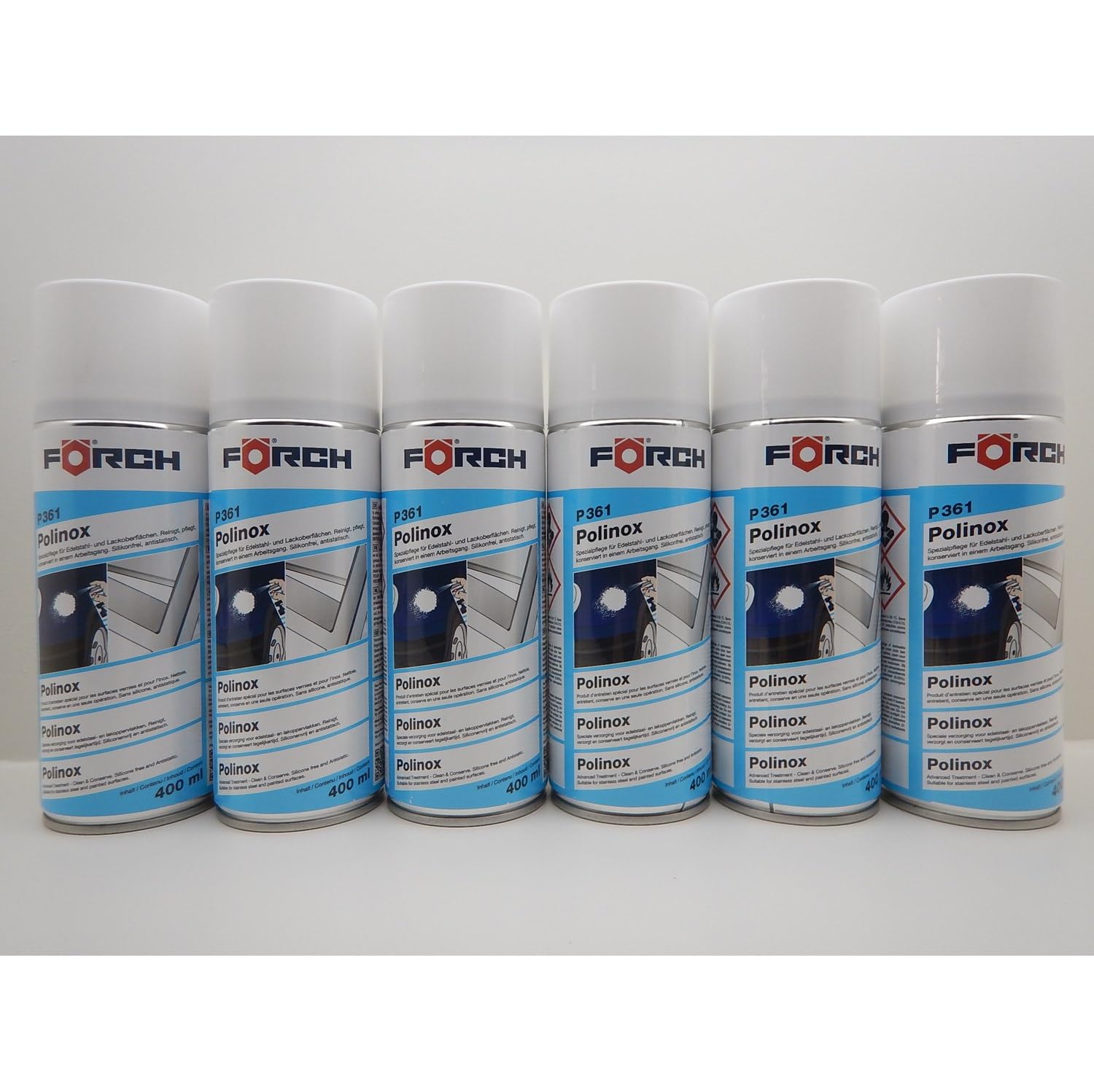 6x FÖRCH POLINOX P361 EDELSTAHLPFLEGESPRAY EDELSTAHLSPRAY REINIGER EDELSTAHL ALU