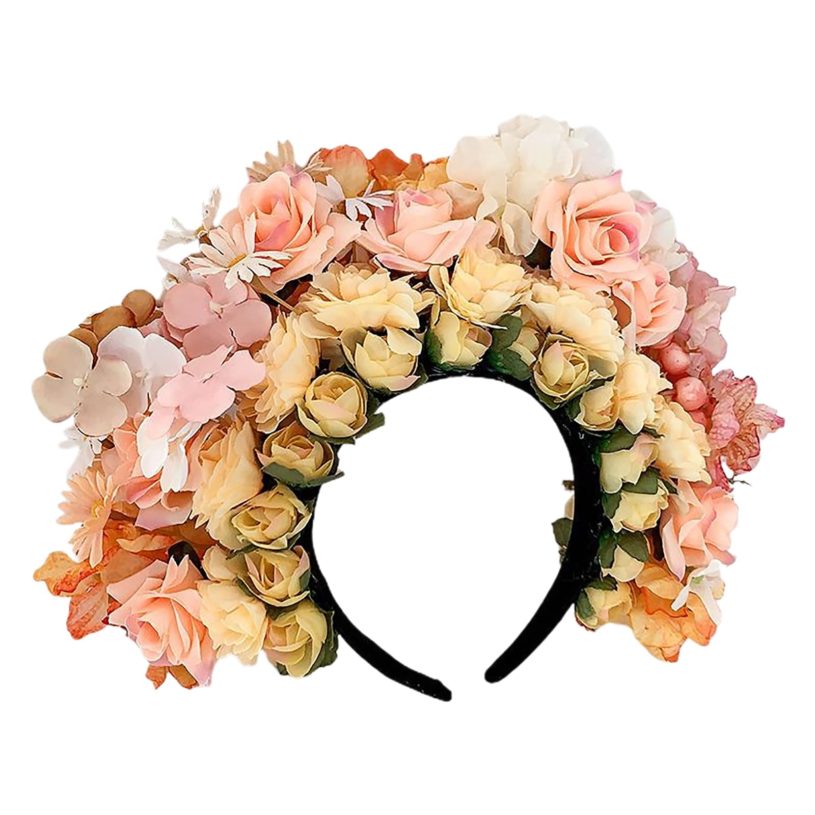 TAKOXIA Haarreif, Mexika-Rose, Blume, Stirnband, Krone, Haarkranz, Hochzeit, Party, Kostüm, Kopfschmuck für Braut, Frauen, Foto-Requisiten