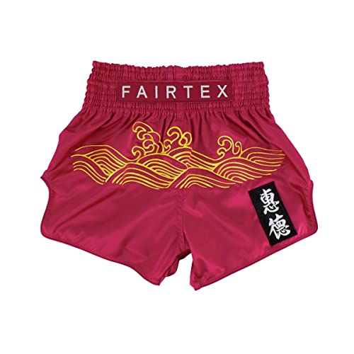 Fairtex BS1910 Golden River Muay Thai Shorts, Rot, rot, L