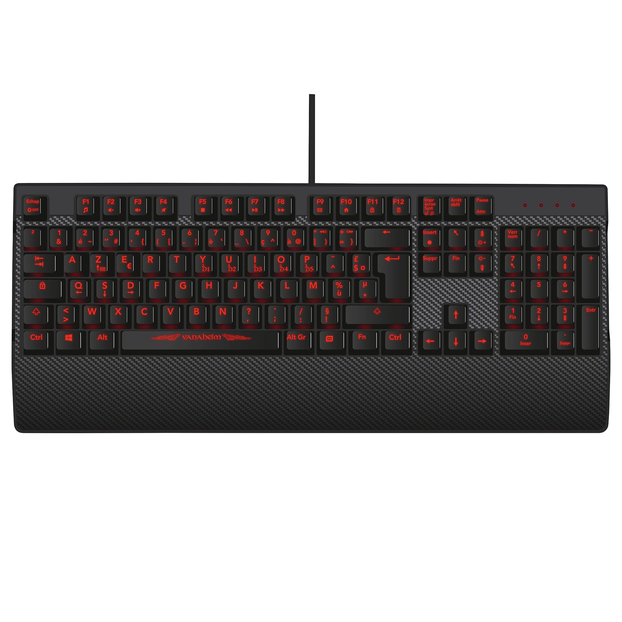 Konix Drakkar Vanaheim Kabelgebundene LED-Gamer-Tastatur mit Handballenauflage und 5 Programmierbaren Tasten für PC