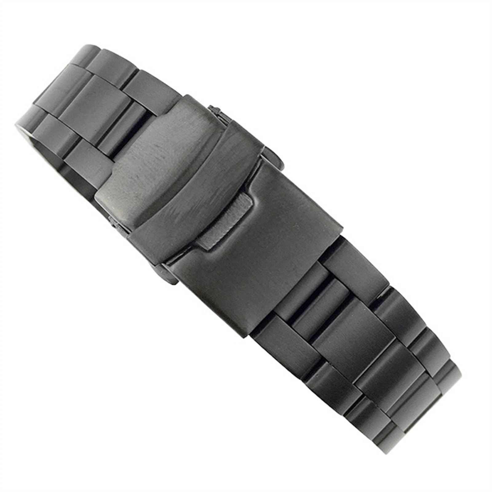 THBGTCNQ Uhrenarmband aus massivem, mattiertem Edelstahl, 18 mm, 20 mm, 22 mm, 24 mm, 26 mm, geeignet for herkömmliche Smartwatches, Universalarmband, Sicherheits-Faltschließe, Zubehör(Black,24mm)