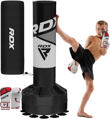 RDX Kinder Freistehender Boxsack 4ft Junior Standboxsäcke Trainingshandschuhe, MMA, Kickboxen,Boxen, Kampfsport, Muay Thai, Boxpartner, Punchingsäcke, Tumbler Boxsäcke Saugfuß