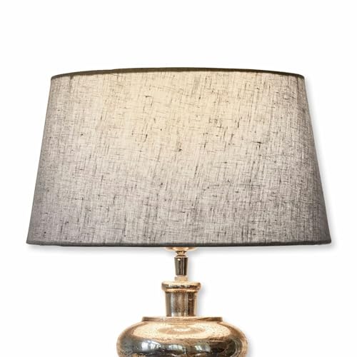 Loberon Lampenschirm Anfor, lichtdurchlässig, für Tisch- oder Stehlampen geeignet, passend für E27-Fassungen, Wohn-Accessoire, Eisen, Leinen, Taupe