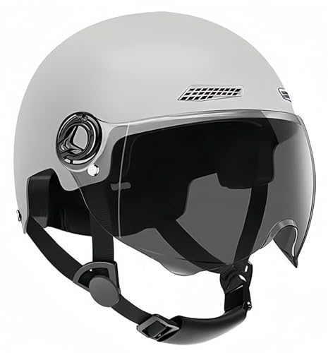 Offener Helm, Halber Motorradhelm Mit Visier, Cruiser-Schutz In ECE-Geprüftem Fall, Schützt Effektiv Die Verkehrssicherheit, Unisex L,52-60CM