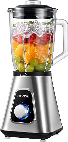 My Wave - Standmixer - Leistung 1300 W - Für Flüssigkeiten und Feststoffe - Fassungsvermögen 1,5 l und 2 Geschwindigkeiten + Drücken - Edelstahlklingen und abnehmbarer Becher - Spülmaschinenfest