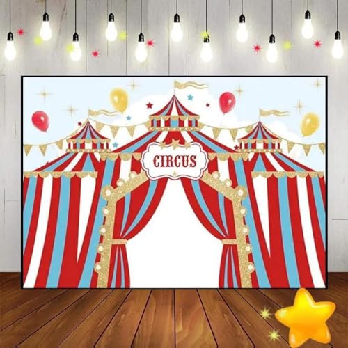 Zirkus Geburtstag Thema e Zum Karneval Rotes Zelt Bunte Ballon Hintergrund Baby Shower Dekoration Cust Hintergrund Party 240X180cm