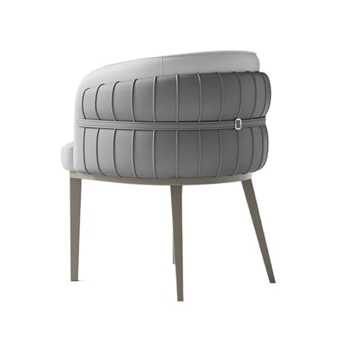 FUHAI-666 Esszimmerstuhl Mid Century Modern Barrel Esszimmerstühle, gepolsterte Stühle mit Armlehnen, Akzentstühle for Küche, Wohnzimmer, Schlafzimmer Kaffeestuhl(Grigio)