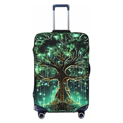 CSGJMYGS Magical Green Tree Gepäckabdeckungen für Koffer, waschbar, modisch, dehnbar, kratzfest, passend für 45,7 - 81,3 cm große Gepäckstücke, Größe XL, Schwarz, Schwarz , XL