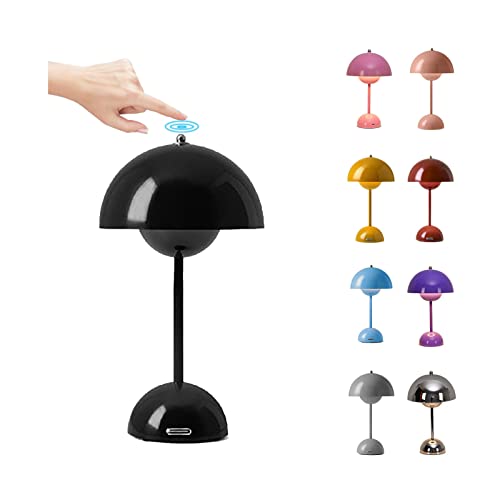 O·Lankeji Touch Dimmbar Flowerpot Tischlampe Kabellos, Led Tischleuchte Akku mit 3 Helligkeitsmodi, Dekorative Nordeuropa Schreibtischlampe Nachttischlampe für Schlafzimmer, Büro, Bars, ​Restaurants