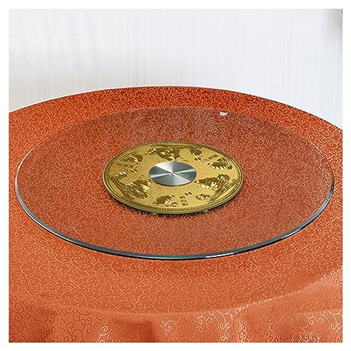 Dxcaicc Esstisch aus Glas, Plattenspieler aus Glas, Lazy Susan Plattenspieler-Esstisch, rundes gehärtetes Glas mit geräuschlos gelagerten Mittelstücken,A,50cm