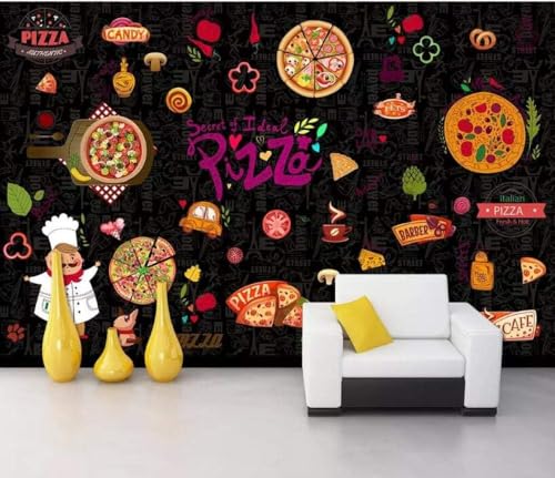 Gourmet-Pizza-Restaurant 3D Tapete Poster Restaurant Schlafzimmer Wohnzimmer Sofa TV Dekorative Wand-150cm×105cm