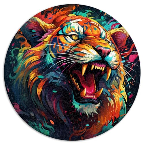 Puzzle für Erwachsene mit wildem Tiger, 1000 Teile, 26,5 x 26,5 Zoll, Familienpuzzle, Geschenk, Spaß bei Aktivitäten zu Hause, Geburtstagsgeschenk, Reisegeschenke,