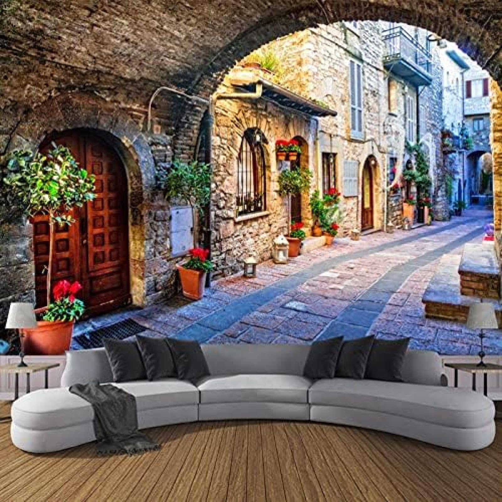 XLMING Stadt Straßenansicht Landschaft 3D Tapete Wohnzimmer Sofa Schlafzimmer Esszimmer Home Dekoration Wand-200cm×140cm