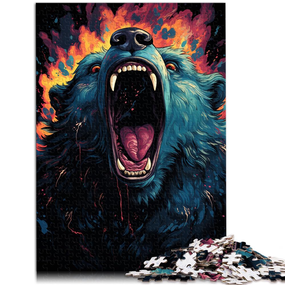 Puzzlespielzeug Bunte Psychedelia der mutierten Bären 1000 Teile Puzzle für Erwachsene Holzpuzzle Heimdekoration Puzzlespielzeug 1000 Teile (50 x 75 cm)