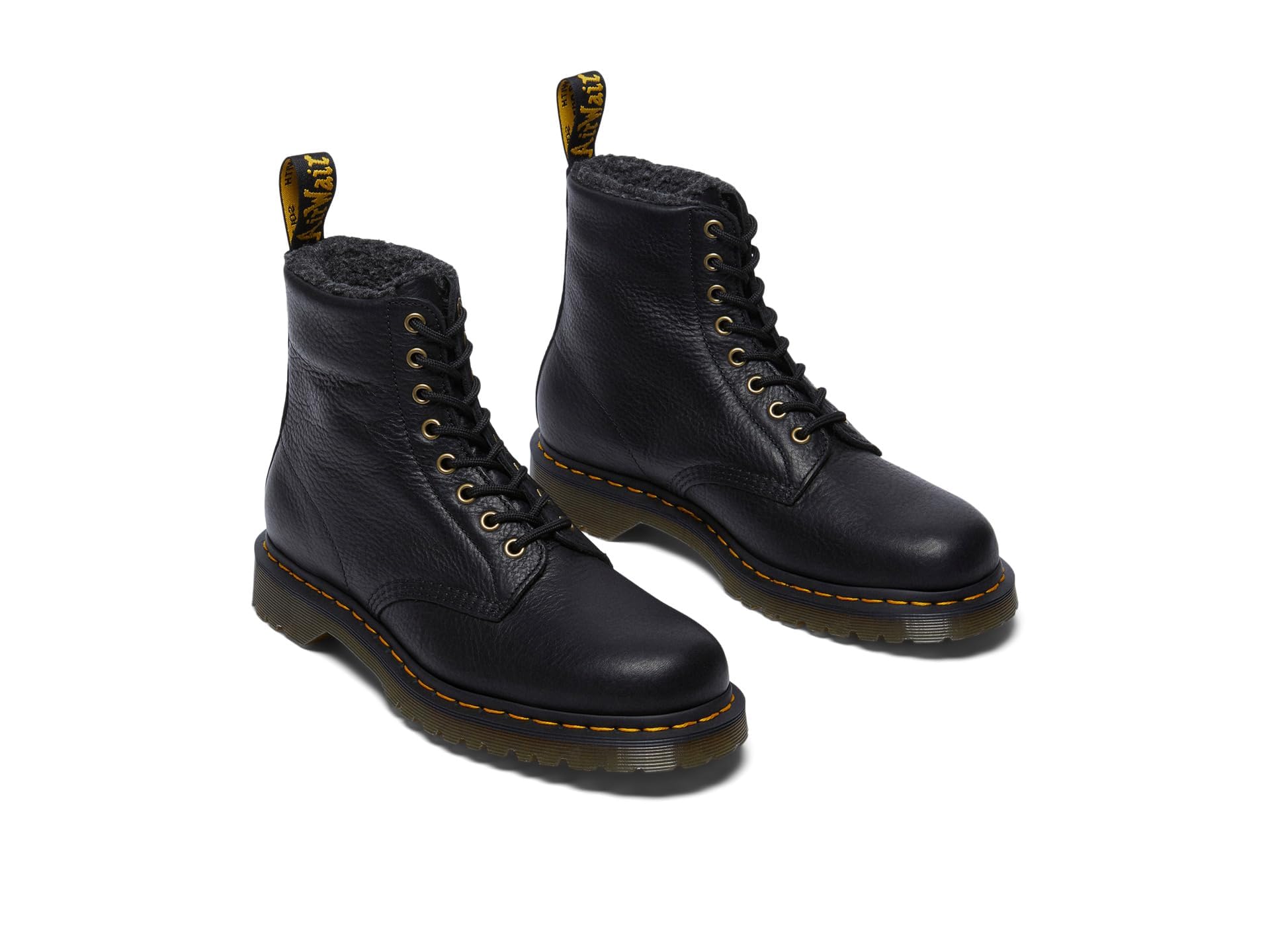 Dr. Martens Herren 1460 Warmwair Grizzly Lederstiefel Combat, Schwarz, 13