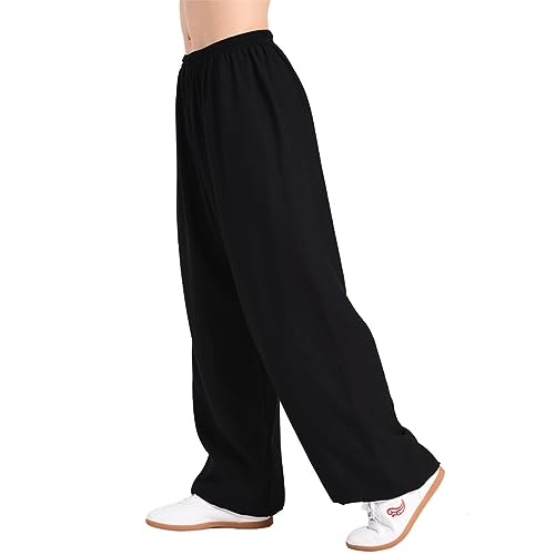 GImLy Kung Fu Hosen Tai Chi Und Wing Chun Herrenhose Damen Kampfsport Taiji Training Hose Qigong Shaolin Weite Beine Knickerbocker Jogginghose Freizeithose,002,L