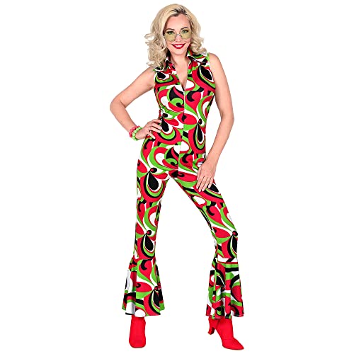 Invalid EAN 48801 Widmann 48801-Erwachsenenkostüm The 70s Groovy Style, Overall, Flower Power, Hippie, 70er Jahre, Mottoparty, Karneval, Damen, Mehrfarbig, S