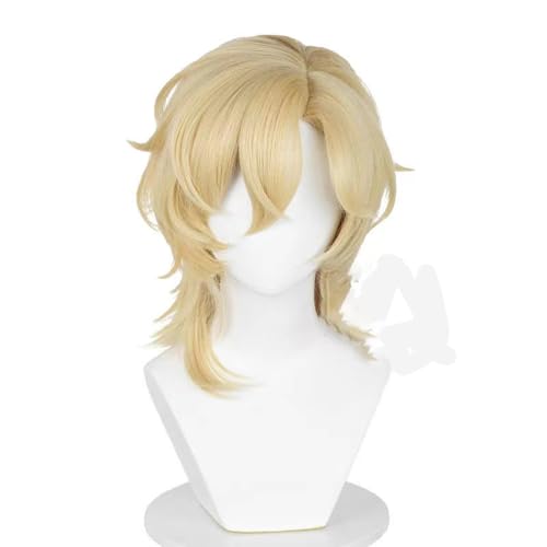 WCCNKK Anime Cosplay Perücke, Honkai Star Rail Aventurine Perücke, Eine Blonde Perücke Muss Selbst Gestylt Werden, Mit Perückenkappe, Für Party Alltag Halloween Perücke, Anime-Geschenke