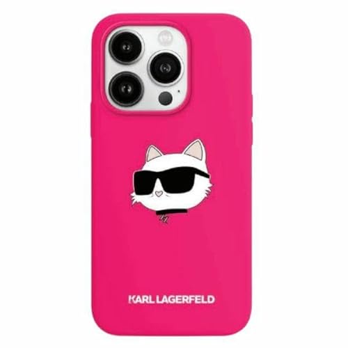 CG Mobile Karl Lagerfeld KLHMP15XSCHPPLF Hülle für iPhone 15 Pro Max 6.7" Rosa hardcase Silicone Choupette Head